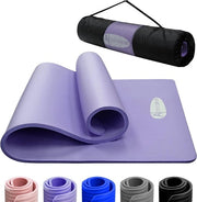 Mat di yoga per donne e uomini, schiuma NBR, mat di yoga per donne e uomini, alta densità, antiscivolo, tappetino di allenamento con tasca libera, borsa portatile, per yoga, pilates, HIT, casa, allenamenti e palestra (rosa)