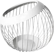 Piatto per frutta da 20 x 18 cm con filo di metallo - contenitore per snack di frutta duraturo e stabile - bianco