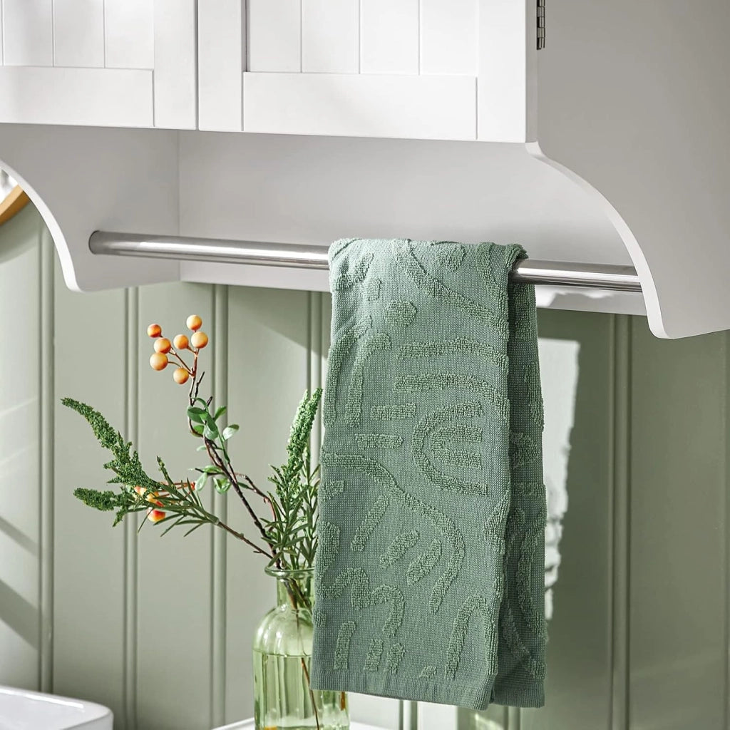 Pensile Bagno Mobile Bagno Sospeso con Mensola, Design Salvaspazio, Regali Regolabili, 60x30x60 cm, per Bagni Piccoli e Cucine BZR84-W