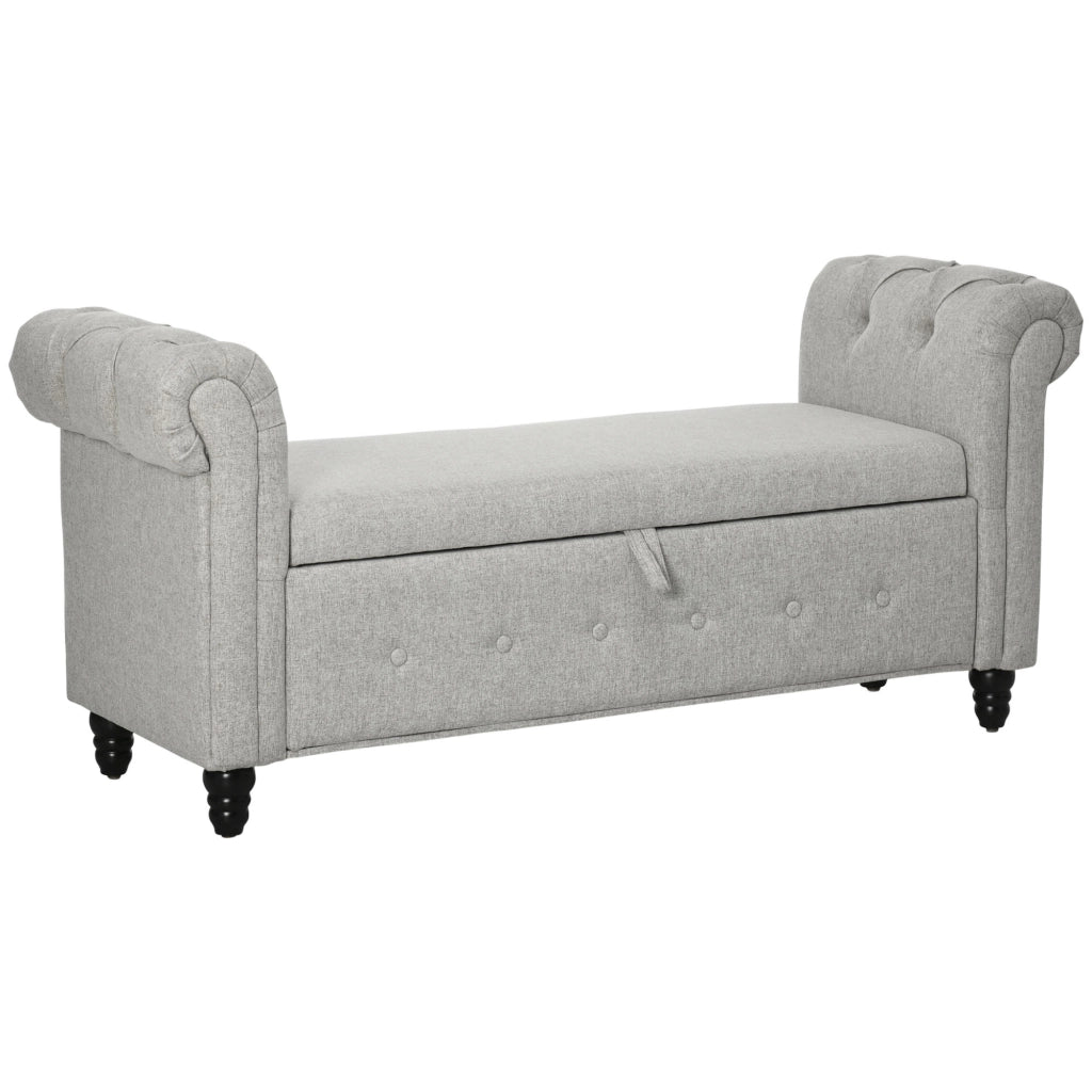 Divano a due posti con contenitore ¨C zephmum ¨C grigio 146.5x49x72 cm