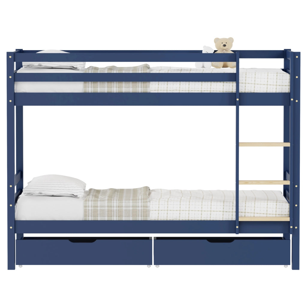 Letto a castello per bambini 190x90cm blu scuro con cassetti AMBRE