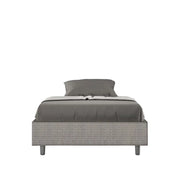 Letto una piazza e mezza contenitore imbottito 120x190 tessuto Labirinto 2 grigio Azelia