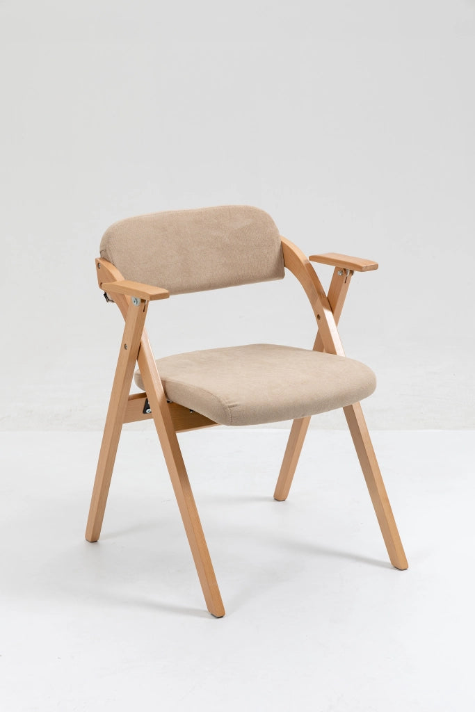 SEDIA PIEGHEVOLE CON BRACCIOLI E SEDUTA IMBOTTITA SET DA 2 KHAKI
