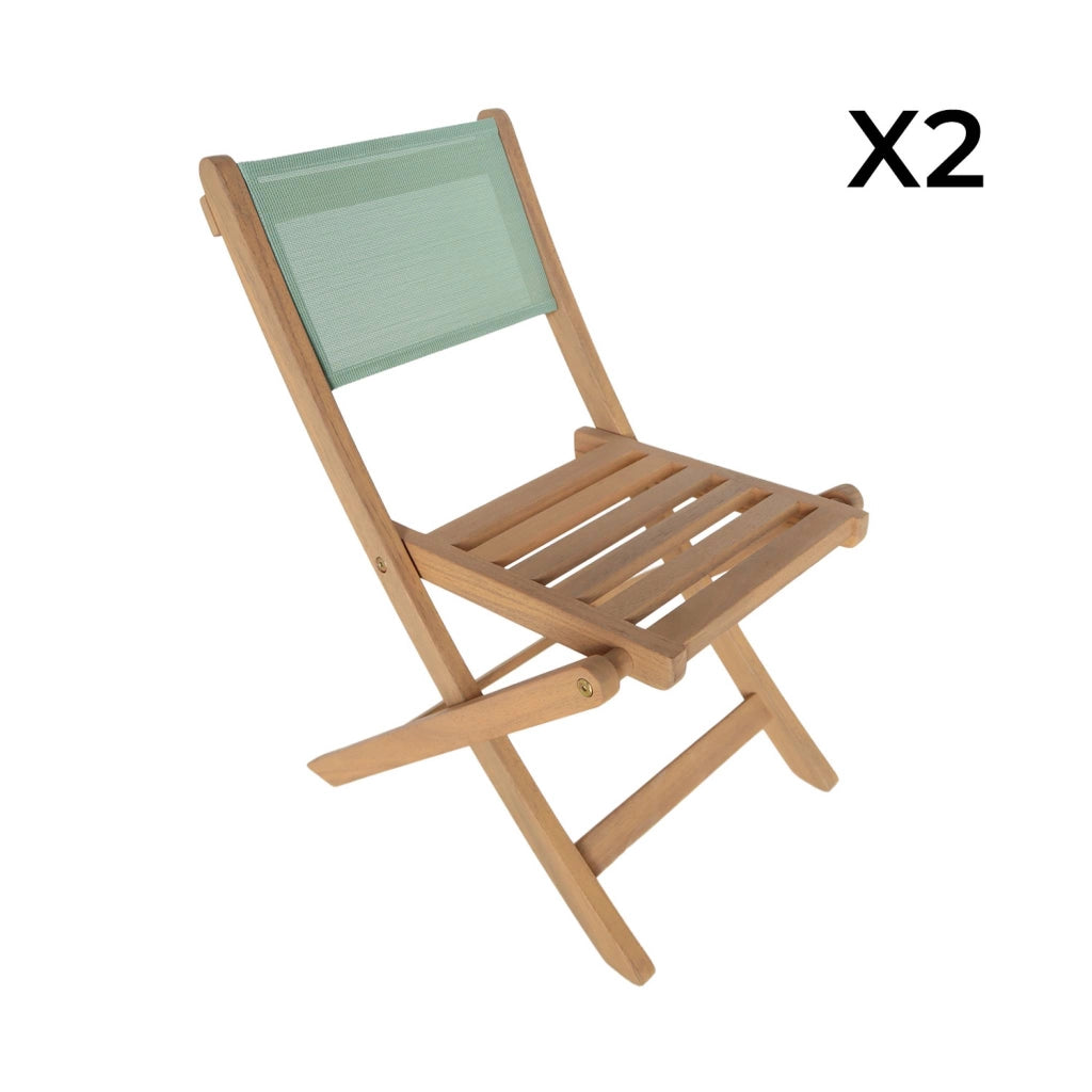 Set tavolo da giardino bistrot per bambini in legno di acacia con 2