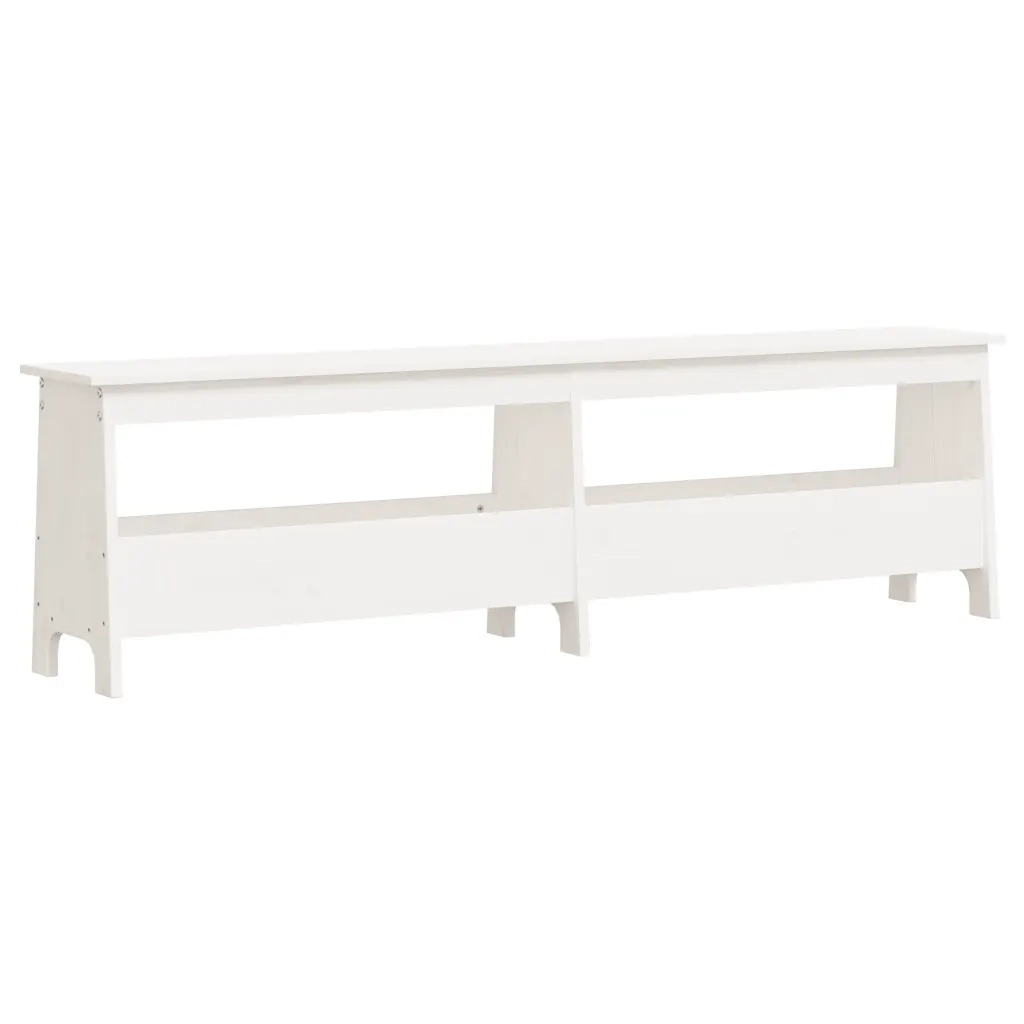 Panca da Ingresso Bianca 160x28x45 cm in Legno Massello di Pino 837380
