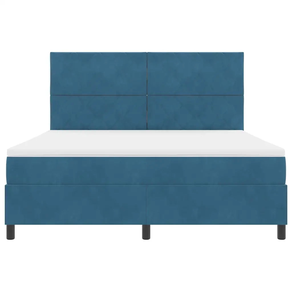 Letto a Sorgente LED Blu Scuro 180 x 200 cm Velluto 3343398