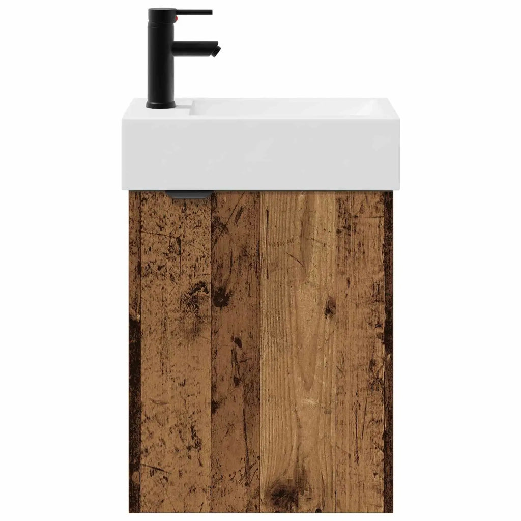 Mobile bagno con rubinetto Legno antico 45,5 x 22,5 x 84 cm 889431