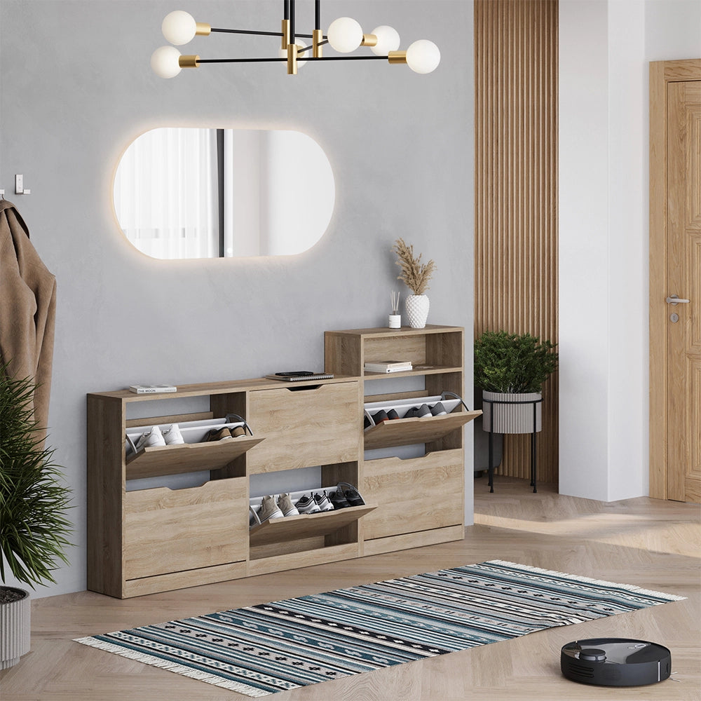 Vicco Scarpiera da ingresso Sonoma 116.6 x 72.5 cm con 4 scomparti