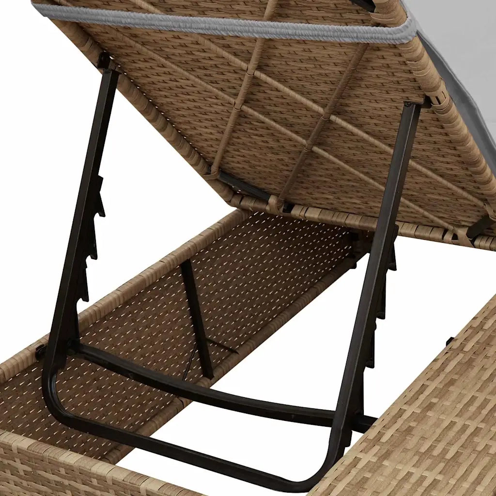 Lettino da sole doppio Grigio 205 x 129 x 200 cm polyrattan 3376130