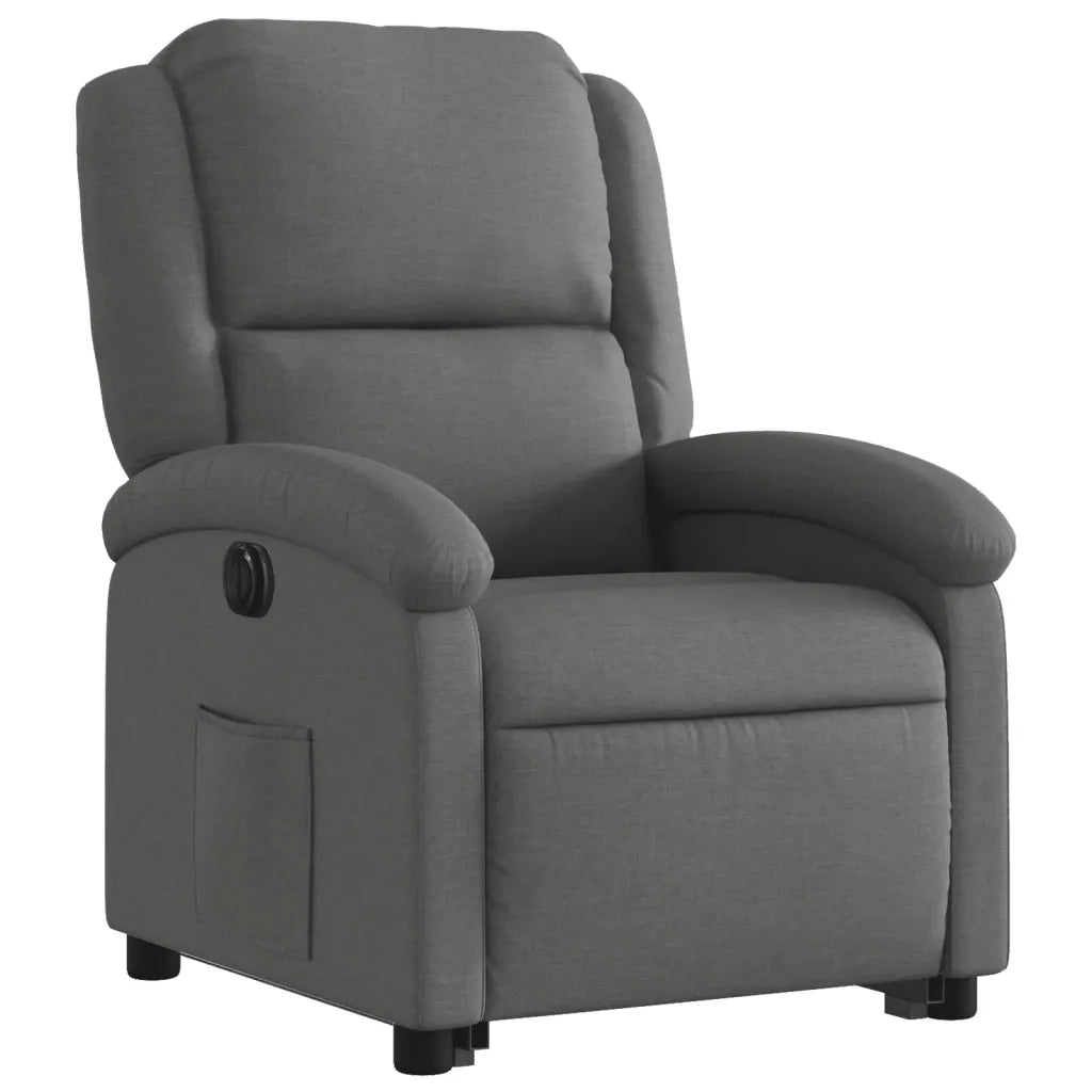 Poltrona Alzapersona Reclinabile Elettrica Grigio Scuro Tessuto 3204189