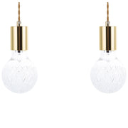 Set di 2 lampade a sospensione Lampadina industriale minimalista in vetro dorato