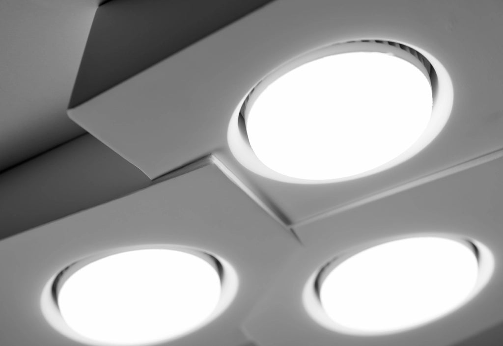 ANCHISE lampada da Soffitto 3 Luci in gesso bianco attacco GX53 l.32x33,8cm