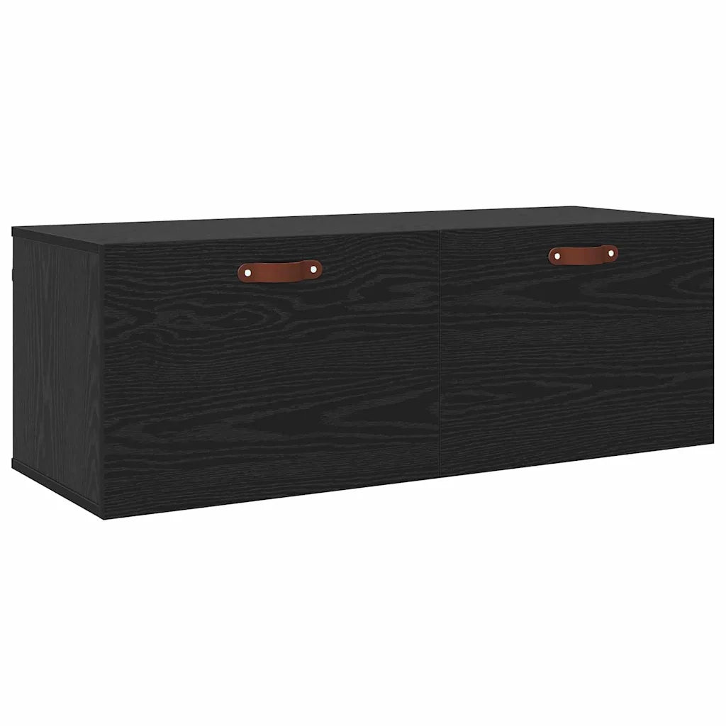 Mobiletto a muro Rovere Nero 100 x 36,5 x 35 cm 879563