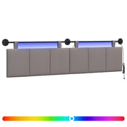 Testiera | Testata sospesa Con luce LED Tortora Tessuto