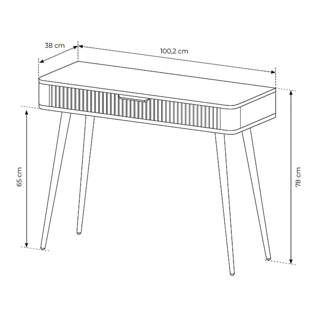 Mobile da Trucco Katerara, Toeletta un Cassetto, 100x38x78h cm Bianco