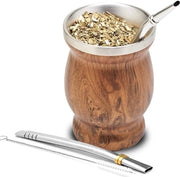 Set di Yerba Mate con tazza a doppia parete e bombilla in legno (canne)