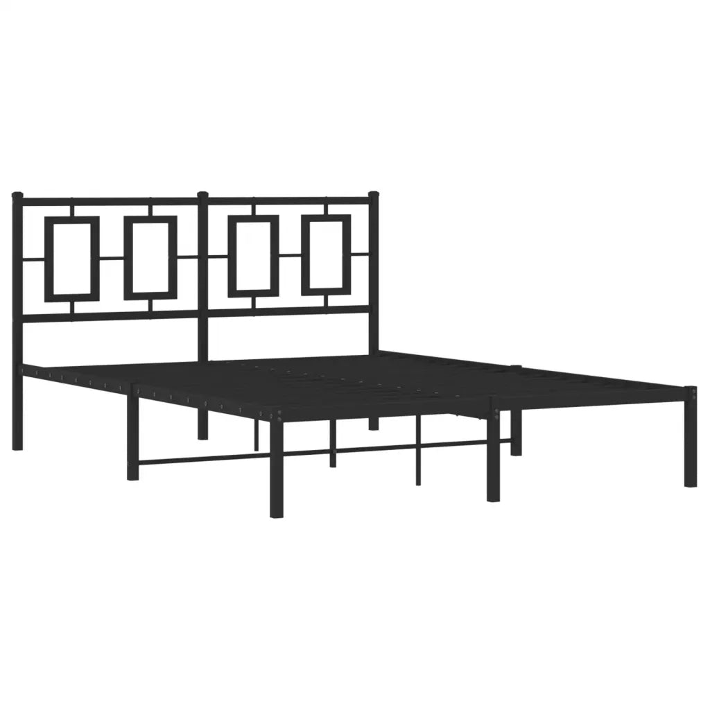 Giroletto con Testiera in Metallo Nero 135x190 cm