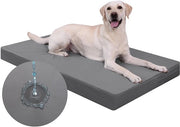 Letto per Cane per Cani Grandi 134 x 91 cm, Copertura Removibile Impermeabile in Pelle di Finto Pelle, Cuscino per Cane, Materasso per Cane per Cani Grandi, Comfortevole e Fresco per Interno ed Esterno, Grigio