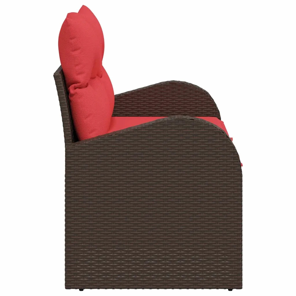 Divano da giardino Marrone 124 x 62 x 85cm polyrattan