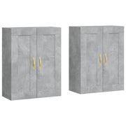 Set di 2 pratici armadietti a muro 69,5 x 34 x 90 cm in legno composito grigio cemento 02_0055499