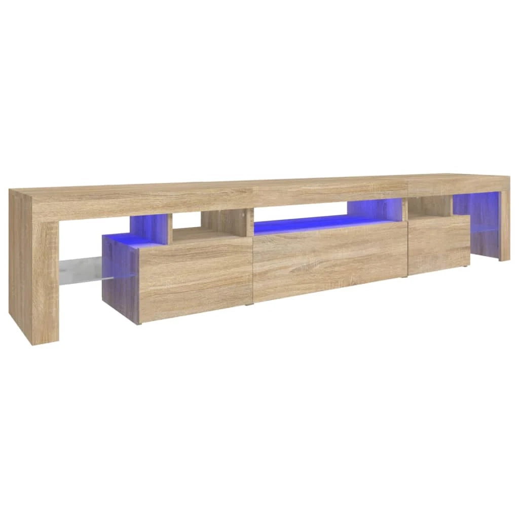 Mobile TV multimediale mensola TV credenza mobile TV sala da pranzo soggiorno camera da letto con luci LED rovere Sonoma 215 x 36,5 x 40 cm rovere Sonoma 02_0026770
