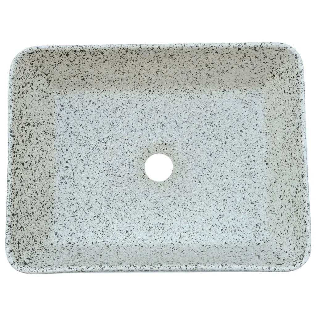 Lavabo Appoggio Grigio e Blu Rettangolare 46x35,5x13cm Ceramica 155072