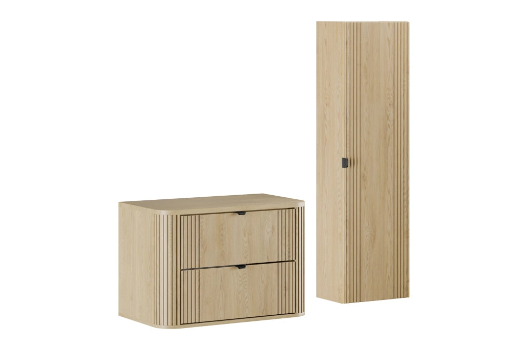 Set mobili bagno 80 cm con piano e Szafką wysoką Ovalia Cremona 80 cm