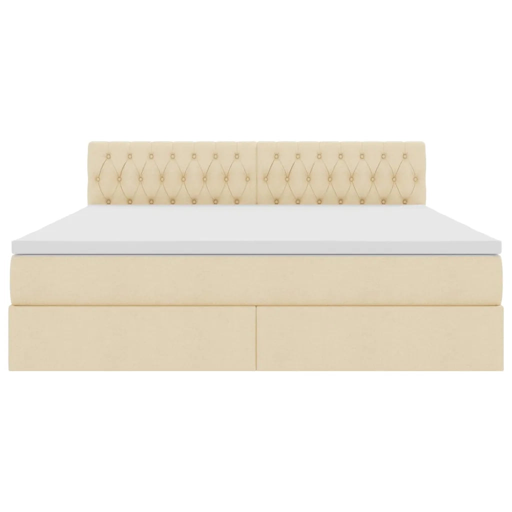 Letto con contenitore e materasso Crema 180 x 200 cm