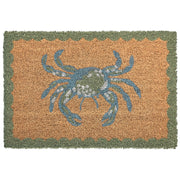 Zerbino naturale in cocco con fondo antiscivolo 40 x 60 cm decorazione stampa granchio tappetino di benvenuto antiscivolo