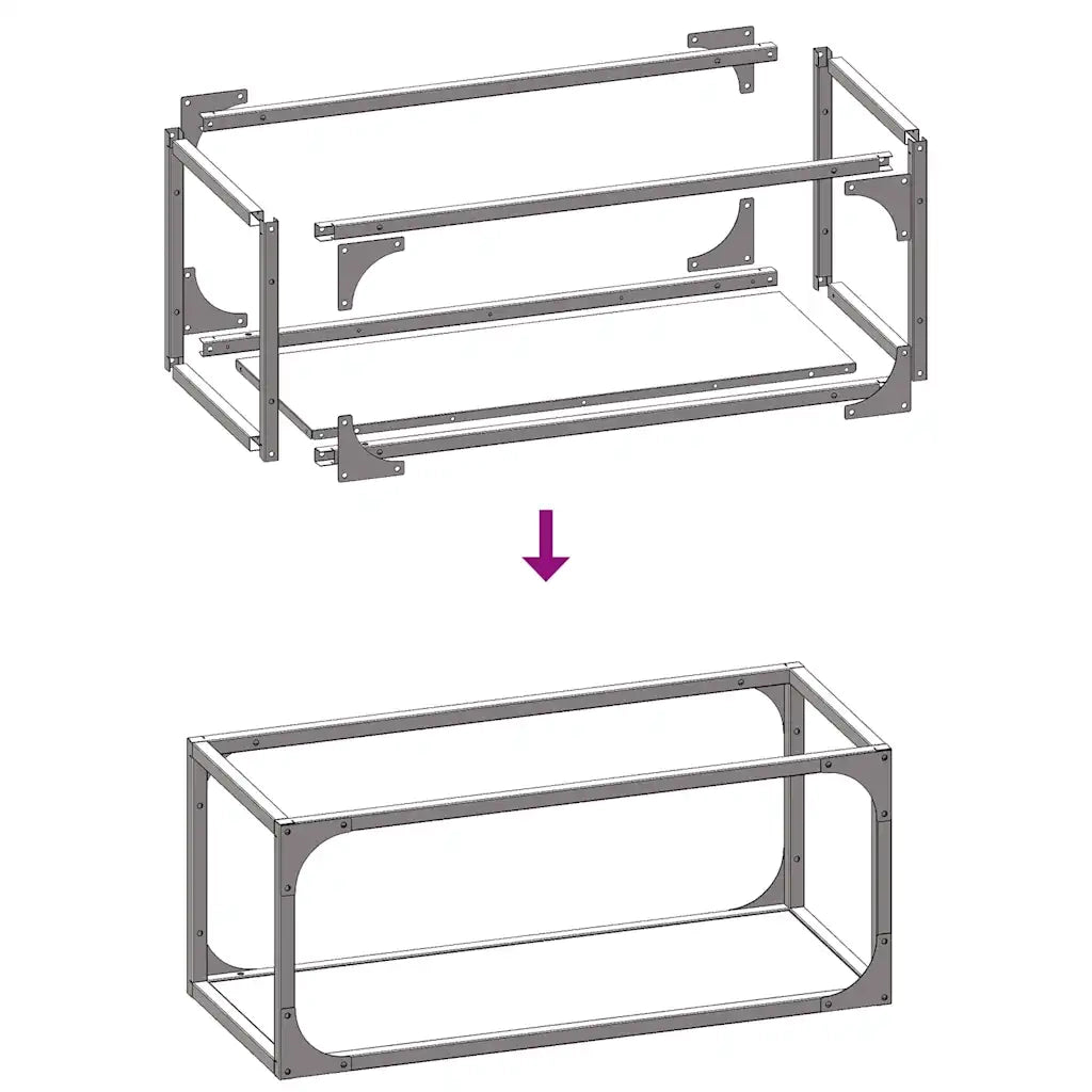 Rastrelliera per Legna da Ardere Antracite 25x25x60 cm 864261
