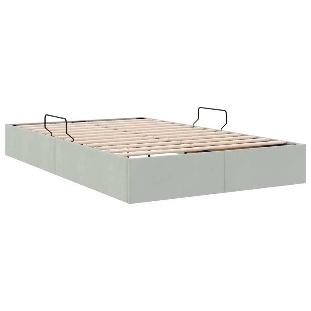 Letto ottomano Grigio Chiaro 120 x 200 cm Velluto