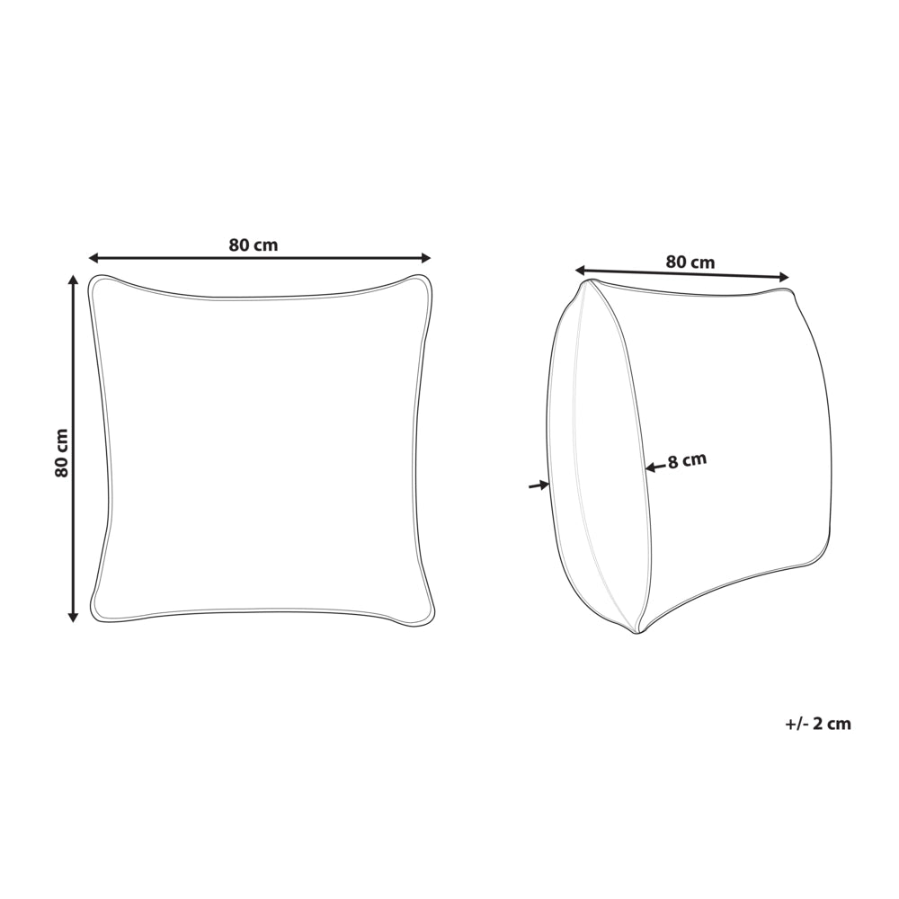 Cuscino alto a triplo scomparto Rivestimento in cotone premium Imbottitura in piuma d'oca Imbottitura in piuma Bianco 80 x 80 cm Teide