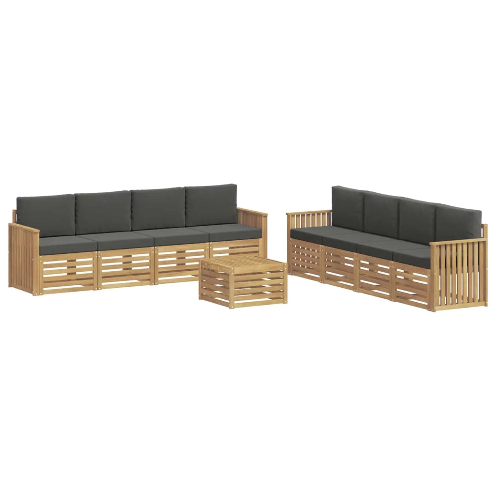 Set divani 9 pcs Bianco e Antracite 59 x 59 x 37 cm Poliestere 3391592