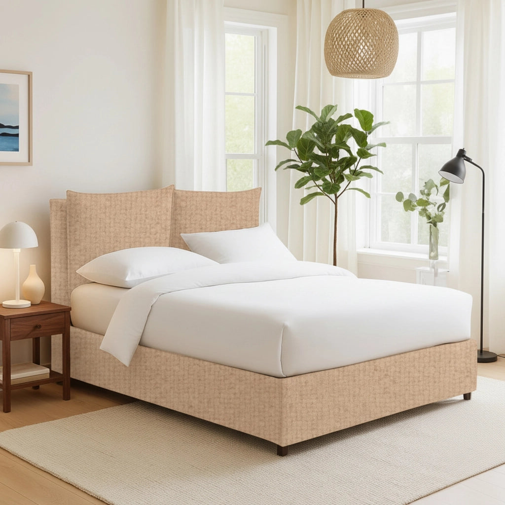 Todmorden, Letto Singolo Sfoderabile Made in Italy, Beige