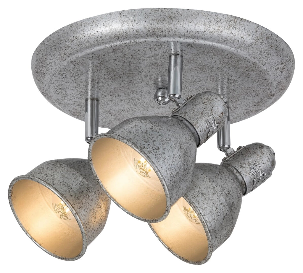 Faretto soffitto argento antico 3xE14 40W Thelma Rabalux