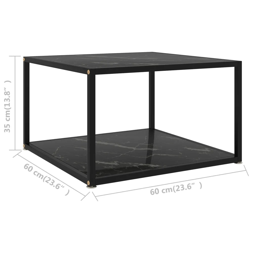 322890 Coffee Table Black 60x60x35 cm Tempered Glass cod mxl 24960