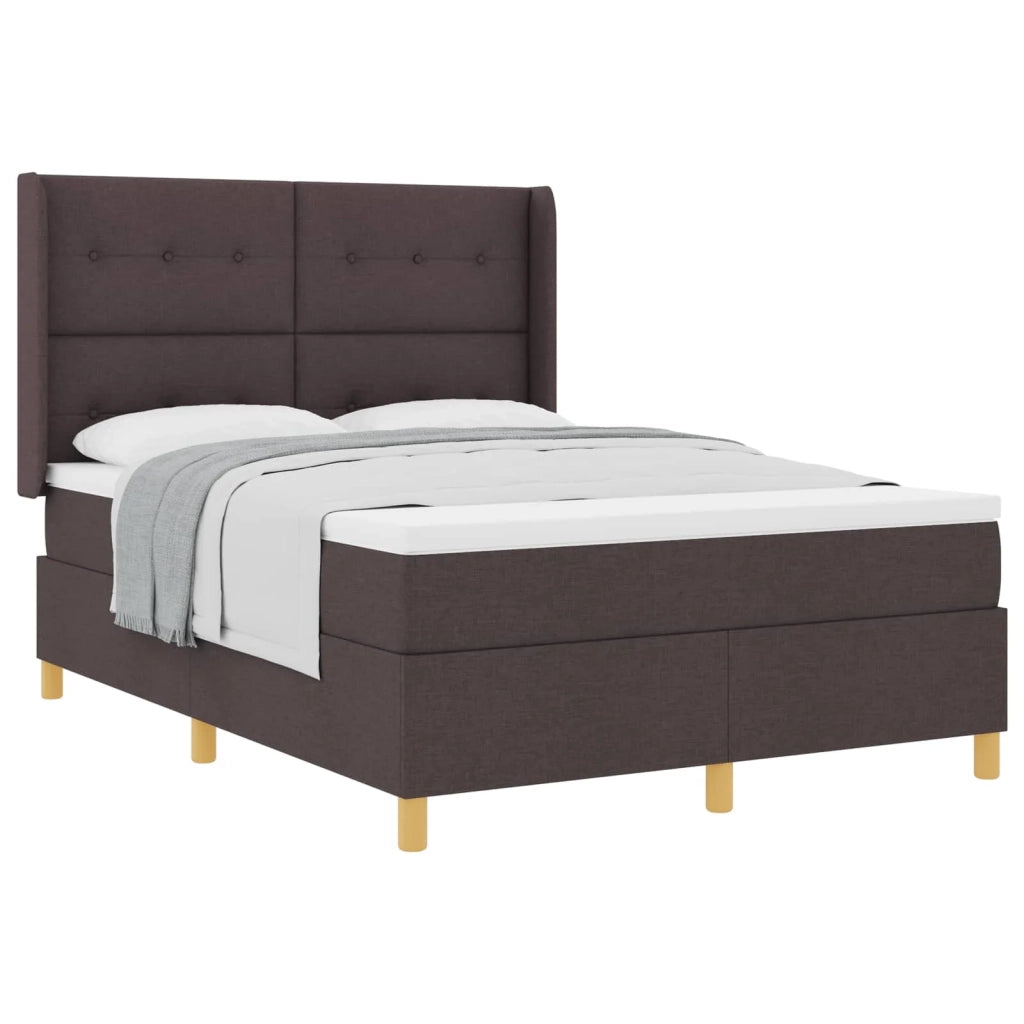 Letto a molle con materasso Marrone Scuro 140 x 200 cm Tessuto 3341836