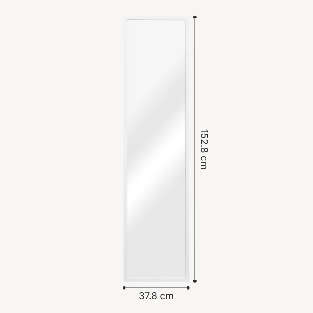 Specchio da Terra 'Giovinazzo' a Figura Intera 150 x 35 cm Cornice in MDF - Bianco [en.casa]