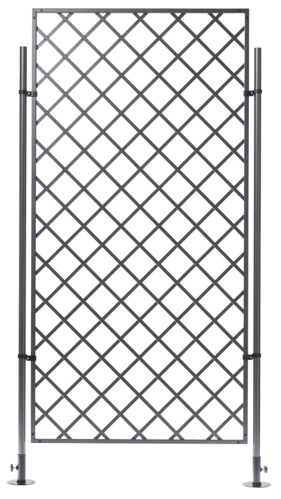 Set 2 Pezzi Traliccio Fisso con Cornice per Giardino Verdemax 180x90 cm in Alluminio Antracite