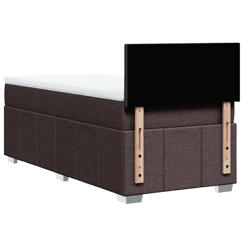 Giroletto a Molle con Materasso Marrone Scuro 90x200 cm Tessuto 3286947