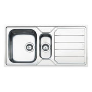 Lavello incasso 2 vasche e gocciolatoio reversibile 100x50 Smeg LFB112 inox spazzolato