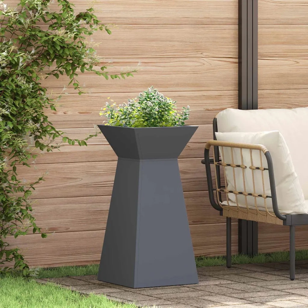 Vaso a Pilastro-Fioriera da Esterno-Contenitore per Piante Antracite 35 x 35 x 73 cm