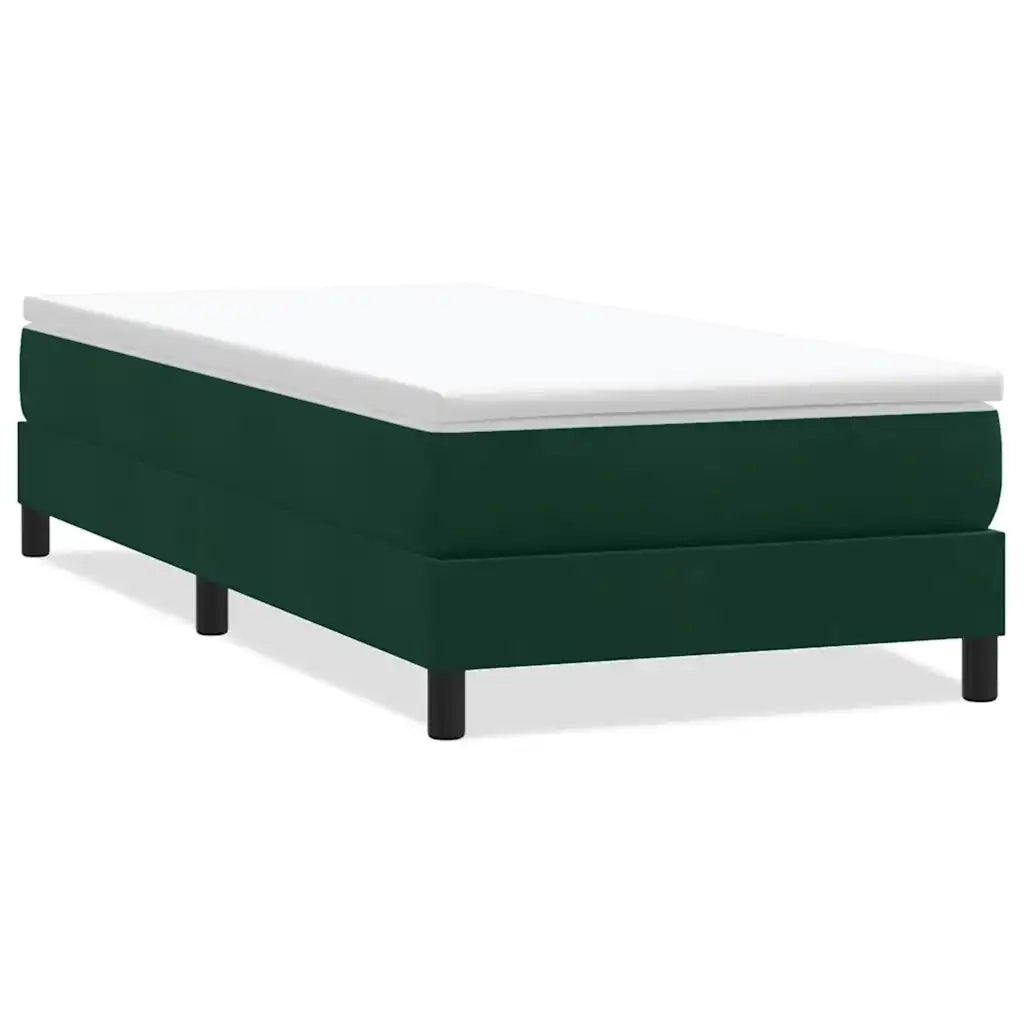 Letto a Molle senza Materasso-Struttura Letto Verde Scuro 80x220 cm Velluto