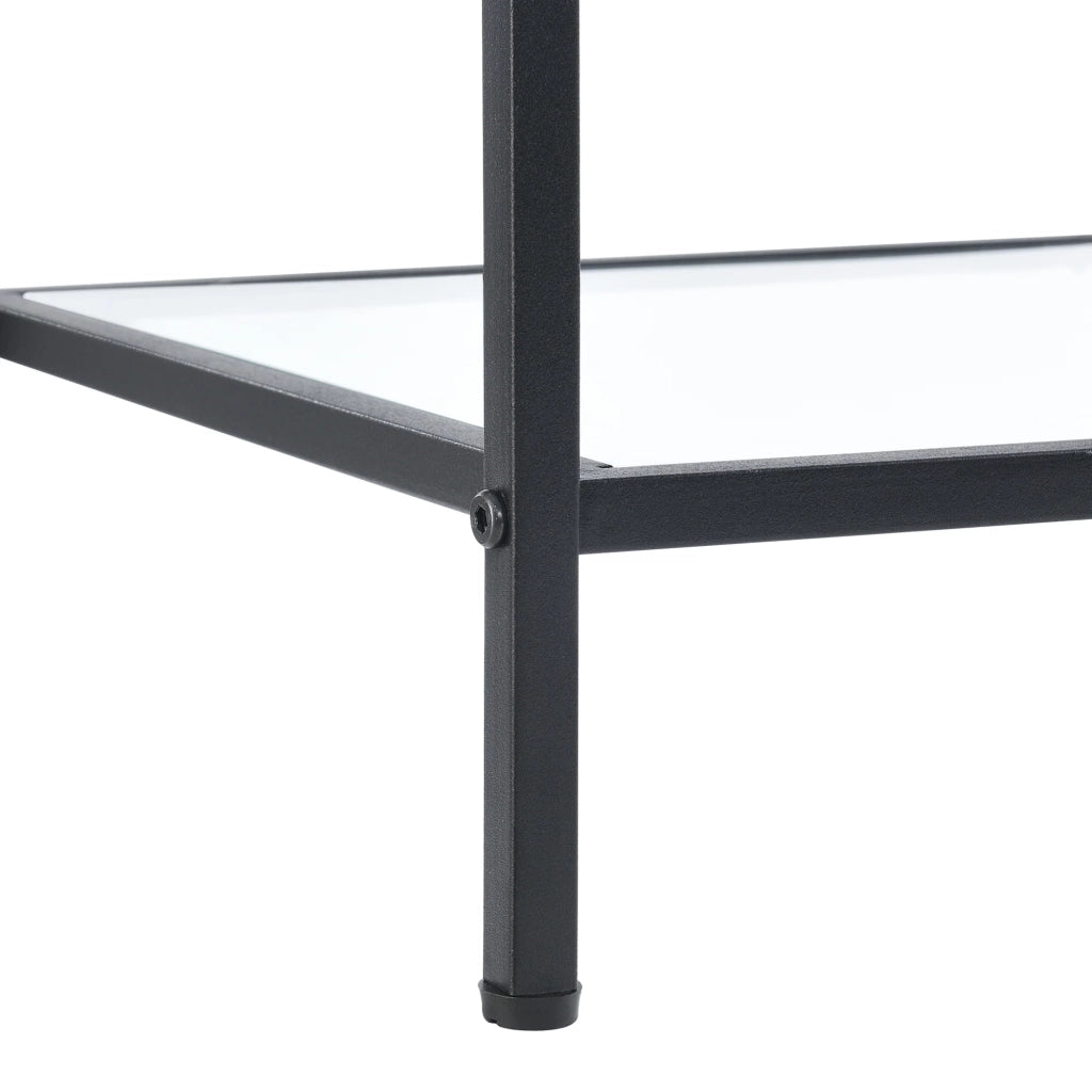 Tavolino laterale 55 x 45 x 45 cm nero trasparente 03_0008627