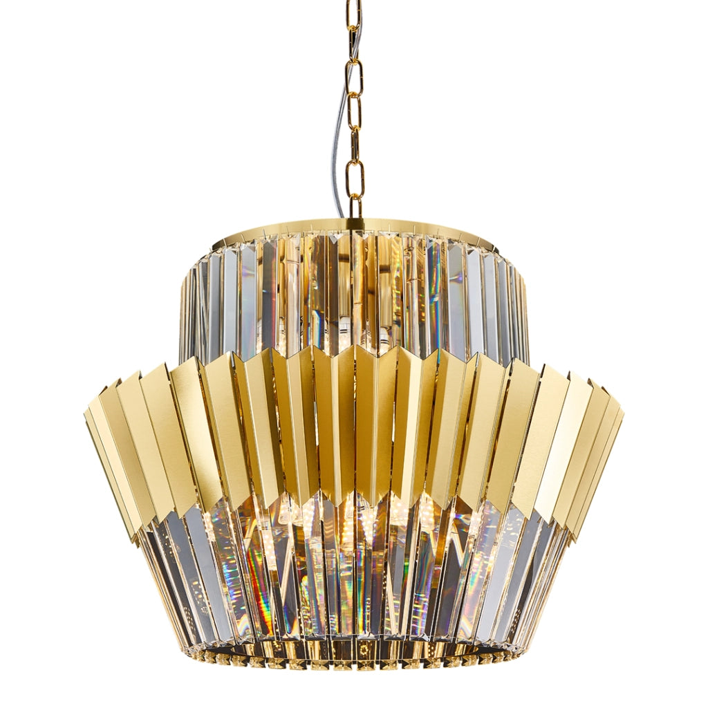 Lampadario cristallo glamour oro Donna 12xE14 Milagro