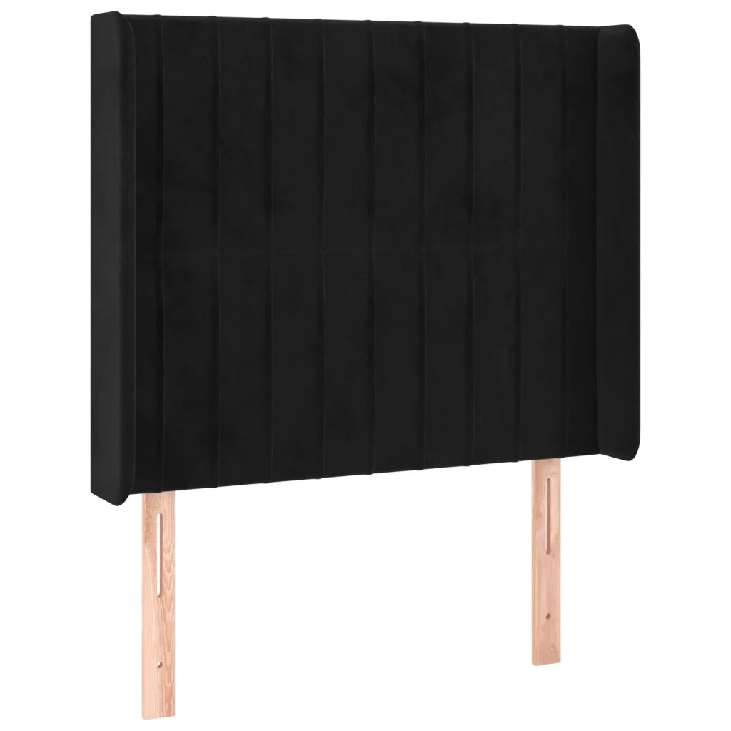 Letto a Molle con Materasso e LED Nero 80x200 cm in Velluto