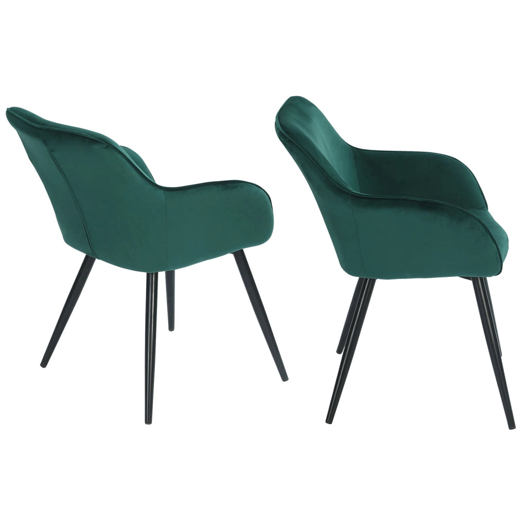 Sedia vintage GISELE in velluto verde