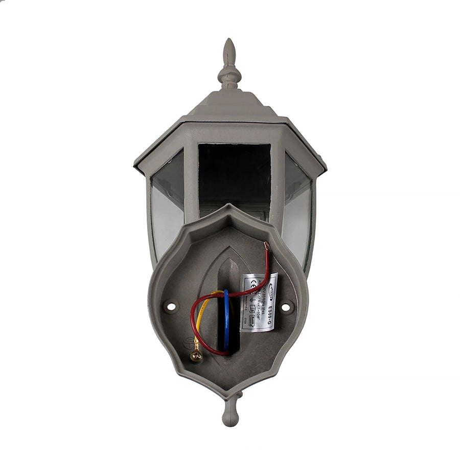 APPLIQUE DA ESTERNO LANTERNA DA PARETE GRIGIA IP45 CON ATTACCO E27 - PER ILLUMINAZIONE ESTERNA DI CASE GIARDINI E INGRESSI
