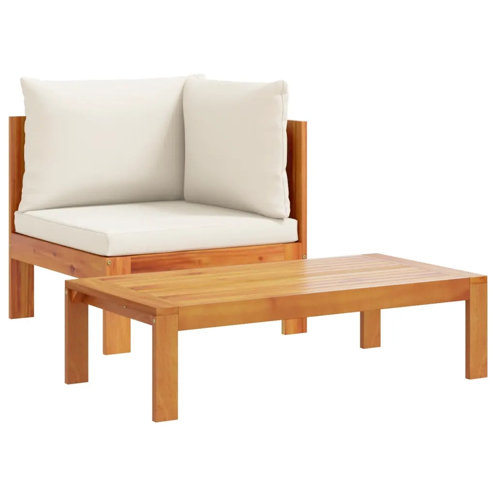 Set Divani da Giardino 10pz con Cuscini Legno Massello Acacia