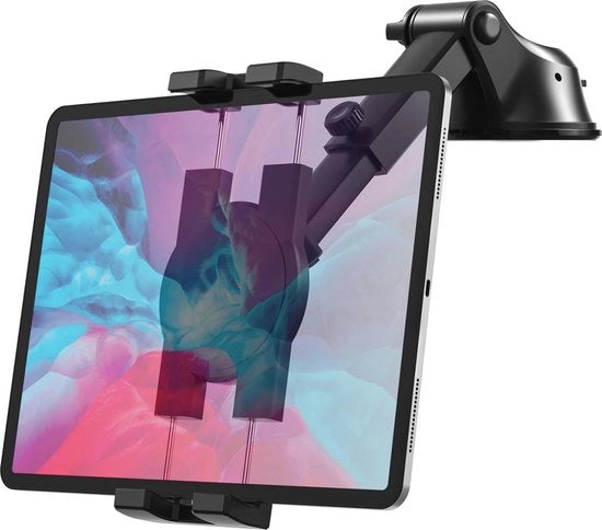 Sostegno per Auto con Gancio Regolabile per Tablet e Smartphone - 360° Girevole per Pannello di Controllo e Parabrezza